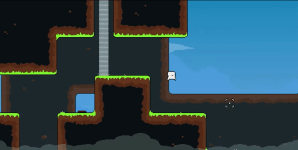 a screenshot of a colourful side on pixel art platformer